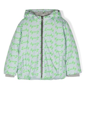 Natasha Zinko Kids logo-print padded jacket - Verde