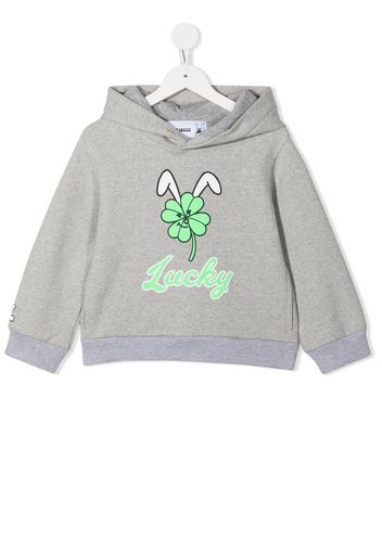 Natasha Zinko Kids Felpa con cappuccio Lucky - Grigio