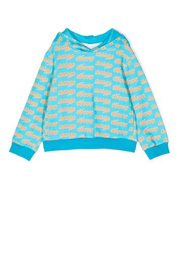 Natasha Zinko Kids Felpa Happy con stampa - Blu