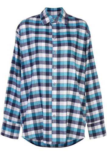 check-print oversized shirt