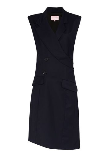 long wrap sleeveless wool vest coat