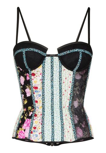 Natasha Zinko patchwork corset top - Nero