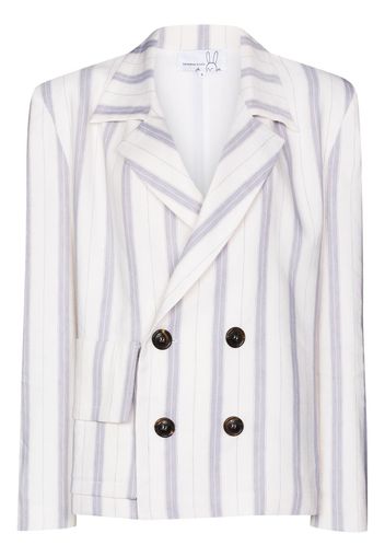 striped double-breasted blazer