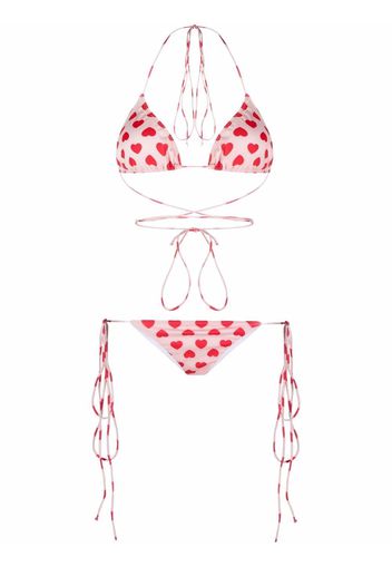 Natasha Zinko heart-print bikini - Toni neutri