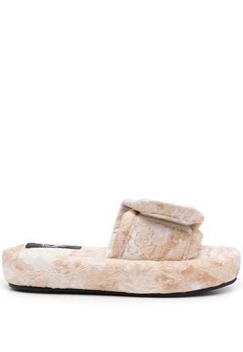 Natasha Zinko Sandali slides con pizzo - Bianco