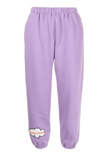 Natasha Zinko JERSEY DISTRESSED FUCK OFF FRIDAY JOGGING PANTS - Viola