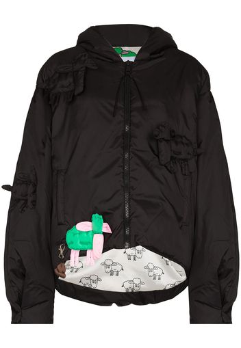 Natasha Zinko NZ HOODED BOMBER JKT ZP UP - Nero