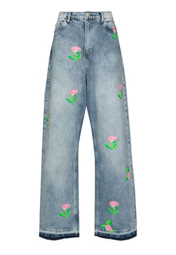 Natasha Zinko NZ WASHED DENIM PRINTED ROSA JNS WD LG - Blu