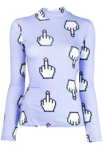 Natasha Zinko Pixel Middle Finger cutout top - Viola