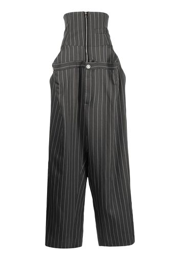 Natasha Zinko pinstripe-print corset boxy trousers - Grigio