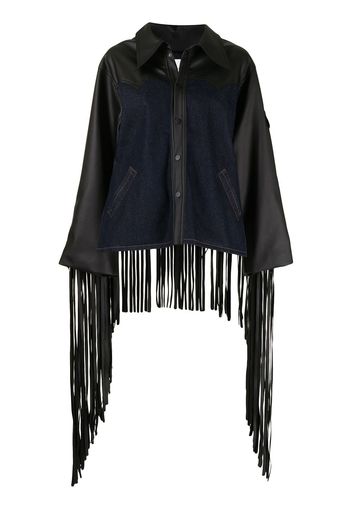 Natasha Zinko mix-fabric fringe jacket - Nero