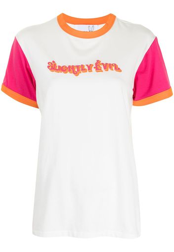 Natasha Zinko Slightly Evil colour block T-shirt - WHITE/ORANGE/PINK