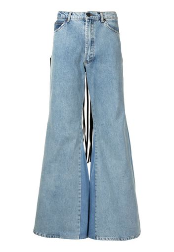Natasha Zinko fringed flared jeans - Blu