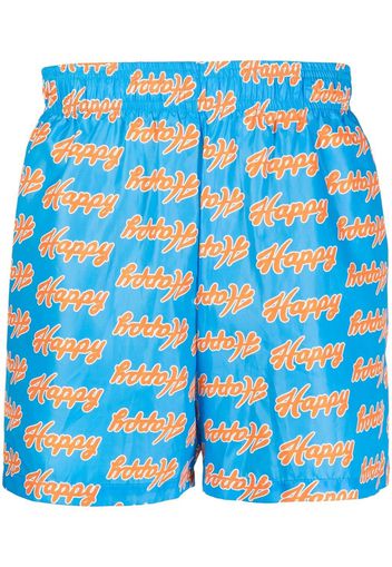 Natasha Zinko Happy-print swim shorts - Blu