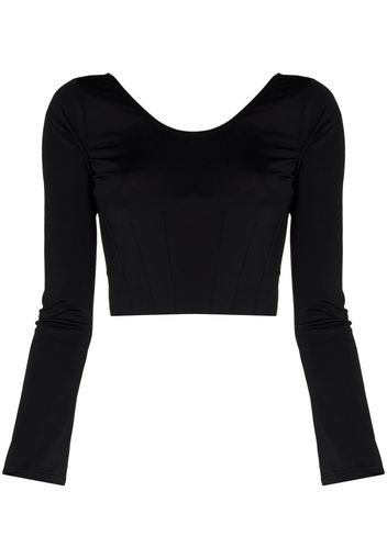 Natasha Zinko zip-up corset crop top - Nero