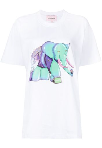 Natasha Zinko T-shirt Visionz con stampa - Bianco