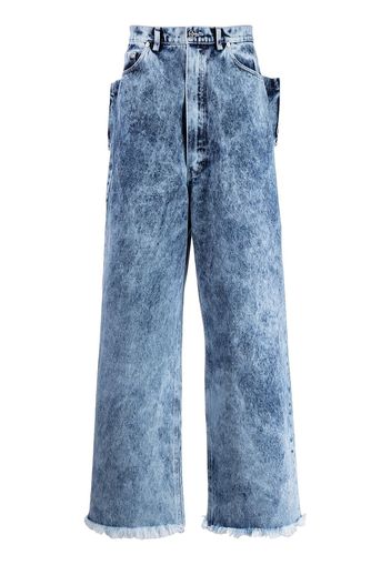 Natasha Zinko acid wash storage-box jeans - Blu