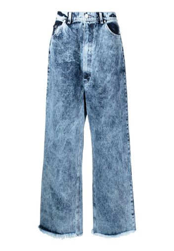 Natasha Zinko pixel-hear acid-wash jeans - Blu