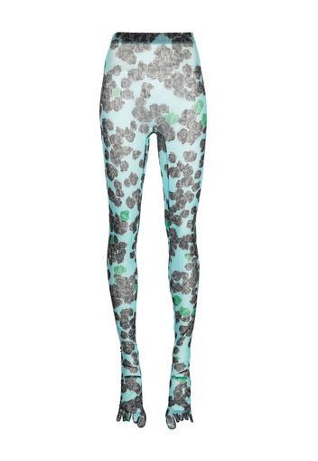 Natasha Zinko Leggings Pixel-Roses - Verde