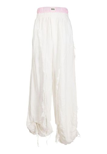 Natasha Zinko double-waist hemp track pants - Bianco