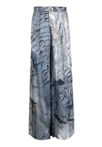 Natasha Zinko Pantaloni pigiama con stampa - Blu