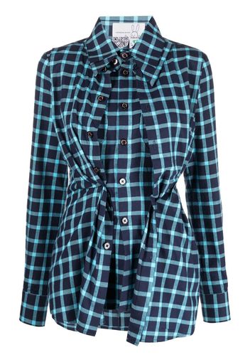 Natasha Zinko long-sleeve checked shirt - Blu