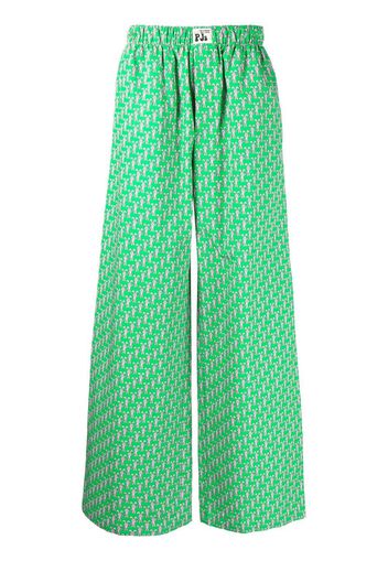 Natasha Zinko Bunny printed pyjama pants - Verde