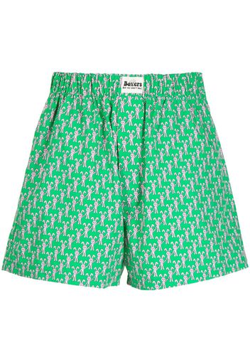 Natasha Zinko logo-print cotton track shorts - Verde