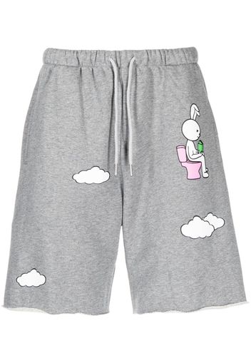 Natasha Zinko Shorts sportivi Bunny and Clouds - Grigio