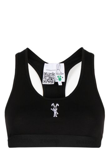 Natasha Zinko Reggiseno sportivo con ricamo - Nero