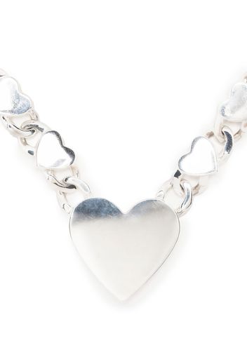 Natasha Zinko silver heart-charm chain necklace - Argento