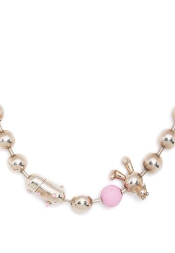 Natasha Zinko Bunny ball-chain necklace - Argento