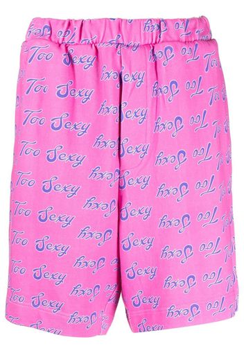 Natasha Zinko Shorts con stampa Too-Sexy all-over - Rosa