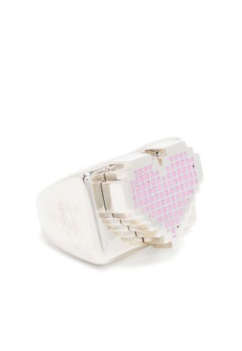 Natasha Zinko Anello Pixel Heart in argento