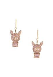 Orecchini Piggy in oro 18kt con diamanti e zaffiro