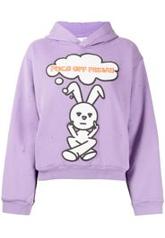 Natasha Zinko Friday distressed rabbit-print hoodie - Viola