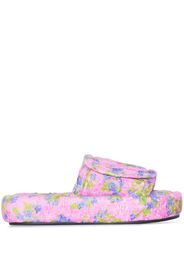 Natasha Zinko floral-embroidered slides - Rosa