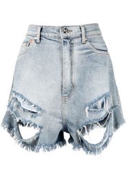 Natasha Zinko Shorts denim effetto vissuto - Blu