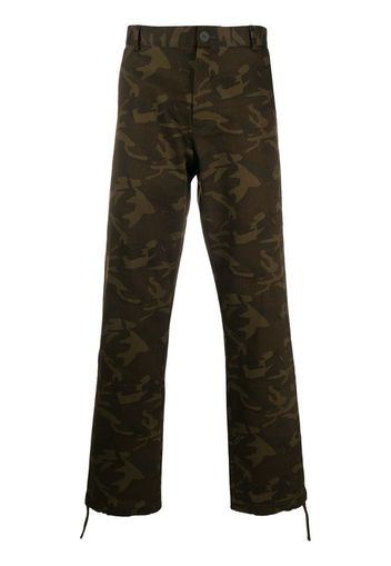 camouflage-print straight trousers