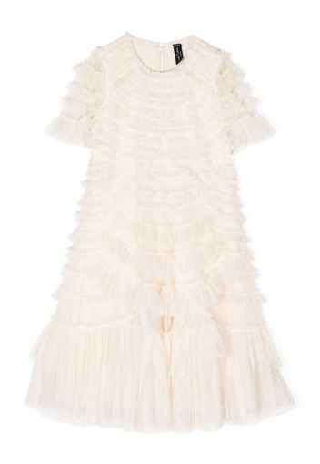 NEEDLE & THREAD KIDS Marilla ruffled layered dress - Toni neutri