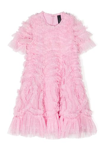 NEEDLE & THREAD KIDS Verity ruffled recycled polyester dress - Rosa