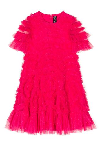 NEEDLE & THREAD KIDS Verity ruffled recycled polyester dress - Rosa