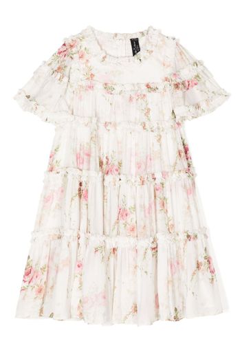 NEEDLE & THREAD KIDS Trailing Blooms floral-print dress - Bianco