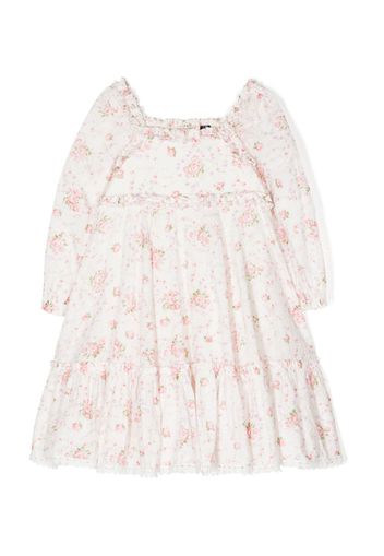 NEEDLE & THREAD KIDS floral-print tiered dress - Bianco