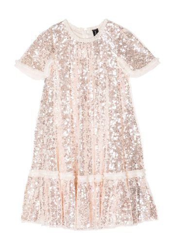 NEEDLE & THREAD KIDS sequin-embelished recycled polyester dress - Rosa