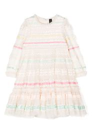 NEEDLE & THREAD KIDS Rainbow long-sleeved dress - Bianco
