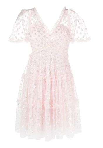 Needle & Thread Thea sequinned polka-dot minidress - Rosa