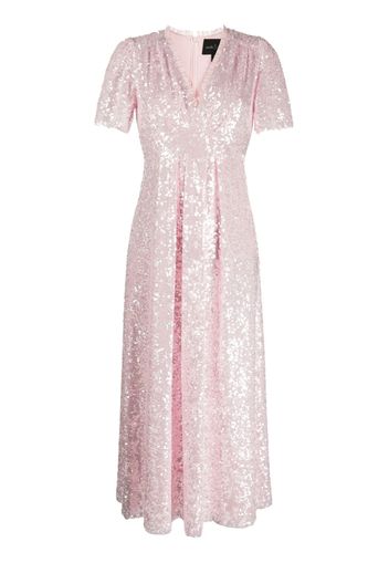 Needle & Thread Mila sequin-embellished V-neck midi dress - Rosa