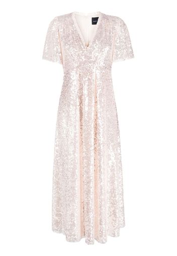 Needle & Thread Mila sequin-design long dress - Toni neutri