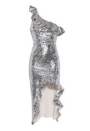 Needle & Thread Abito midi Betty asimmetrico con paillettes - Effetto metallizzato